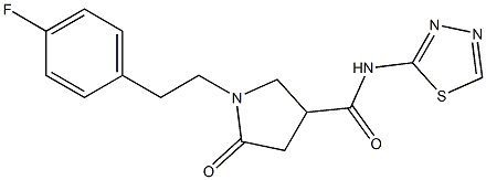 1-[2-(4-fluorophenyl)ethyl]-5-oxo-N-(1,3,4-thiadiazol-2-yl)pyrrolidine-3-carboxamide Struktur