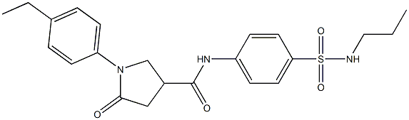 1-(4-ethylphenyl)-5-oxo-N-[4-(propylsulfamoyl)phenyl]pyrrolidine-3-carboxamide Struktur