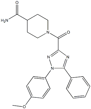 1-[1-(4-methoxyphenyl)-5-phenyl-1,2,4-triazole-3-carbonyl]piperidine-4-carboxamide Struktur