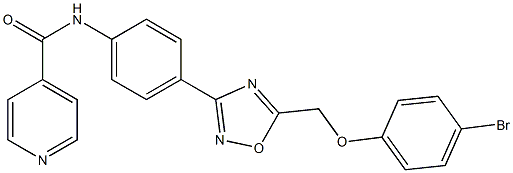 N-[4-[5-[(4-bromophenoxy)methyl]-1,2,4-oxadiazol-3-yl]phenyl]pyridine-4-carboxamide Struktur