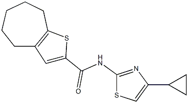 N-(4-cyclopropyl-1,3-thiazol-2-yl)-5,6,7,8-tetrahydro-4H-cyclohepta[b]thiophene-2-carboxamide Struktur