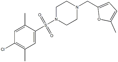 1-(4-chloro-2,5-dimethylphenyl)sulfonyl-4-[(5-methylfuran-2-yl)methyl]piperazine Struktur