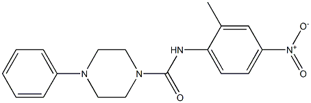 N-(2-methyl-4-nitrophenyl)-4-phenylpiperazine-1-carboxamide Struktur