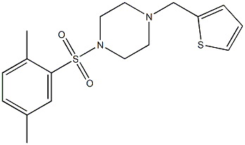 1-(2,5-dimethylphenyl)sulfonyl-4-(thiophen-2-ylmethyl)piperazine Struktur