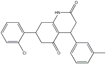 7-(2-chlorophenyl)-4-(3-methylphenyl)-1,3,4,6,7,8-hexahydroquinoline-2,5-dione Struktur