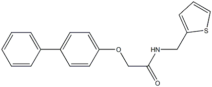 2-(4-phenylphenoxy)-N-(thiophen-2-ylmethyl)acetamide Struktur