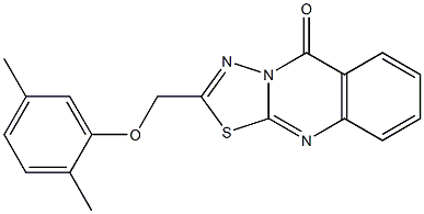 2-[(2,5-dimethylphenoxy)methyl]-[1,3,4]thiadiazolo[2,3-b]quinazolin-5-one Struktur