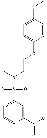 N-[2-(4-methoxyphenoxy)ethyl]-N,4-dimethyl-3-nitrobenzenesulfonamide Struktur