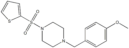 1-[(4-methoxyphenyl)methyl]-4-thiophen-2-ylsulfonylpiperazine Struktur