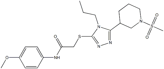 N-(4-methoxyphenyl)-2-[[5-(1-methylsulfonylpiperidin-3-yl)-4-propyl-1,2,4-triazol-3-yl]sulfanyl]acetamide Struktur