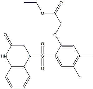 ethyl 2-[4,5-dimethyl-2-[(3-oxo-2,4-dihydroquinoxalin-1-yl)sulfonyl]phenoxy]acetate Struktur