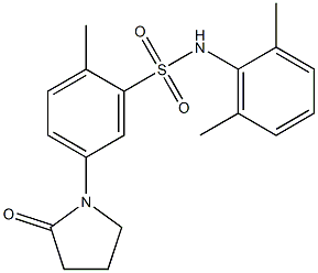 N-(2,6-dimethylphenyl)-2-methyl-5-(2-oxopyrrolidin-1-yl)benzenesulfonamide Struktur