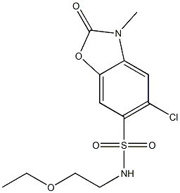 5-chloro-N-(2-ethoxyethyl)-3-methyl-2-oxo-1,3-benzoxazole-6-sulfonamide Struktur