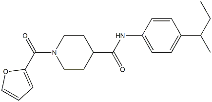 N-(4-butan-2-ylphenyl)-1-(furan-2-carbonyl)piperidine-4-carboxamide Struktur