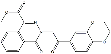 methyl 3-[2-(2,3-dihydro-1,4-benzodioxin-6-yl)-2-oxoethyl]-4-oxophthalazine-1-carboxylate Struktur