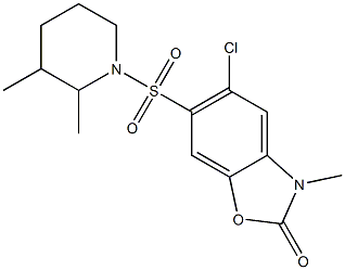 5-chloro-6-(2,3-dimethylpiperidin-1-yl)sulfonyl-3-methyl-1,3-benzoxazol-2-one Struktur