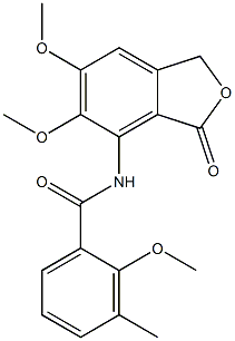 N-(5,6-dimethoxy-3-oxo-1H-2-benzofuran-4-yl)-2-methoxy-3-methylbenzamide Struktur