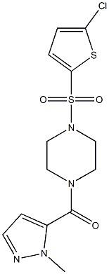 [4-(5-chlorothiophen-2-yl)sulfonylpiperazin-1-yl]-(2-methylpyrazol-3-yl)methanone Struktur