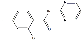 2-chloro-4-fluoro-N-pyrimidin-2-ylbenzamide Struktur