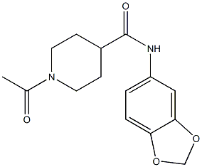 1-acetyl-N-(1,3-benzodioxol-5-yl)piperidine-4-carboxamide Struktur