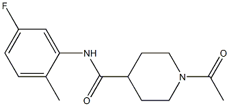 1-acetyl-N-(5-fluoro-2-methylphenyl)piperidine-4-carboxamide Struktur