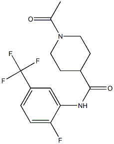 1-acetyl-N-[2-fluoro-5-(trifluoromethyl)phenyl]piperidine-4-carboxamide Struktur