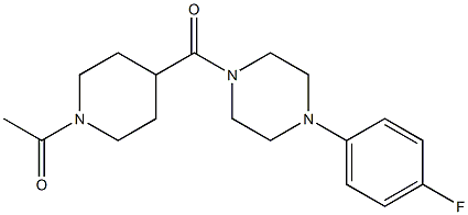 1-[4-[4-(4-fluorophenyl)piperazine-1-carbonyl]piperidin-1-yl]ethanone Struktur