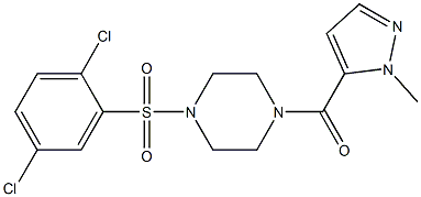 [4-(2,5-dichlorophenyl)sulfonylpiperazin-1-yl]-(2-methylpyrazol-3-yl)methanone Struktur