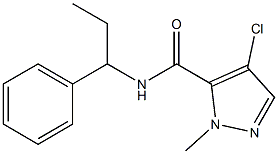 4-chloro-2-methyl-N-(1-phenylpropyl)pyrazole-3-carboxamide Struktur