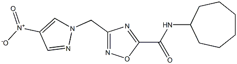 N-cycloheptyl-3-[(4-nitropyrazol-1-yl)methyl]-1,2,4-oxadiazole-5-carboxamide Struktur