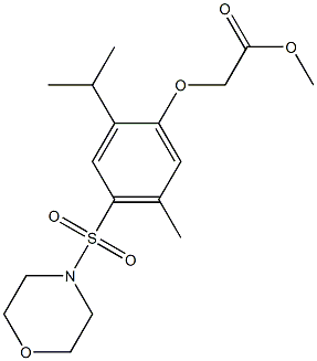 methyl 2-(5-methyl-4-morpholin-4-ylsulfonyl-2-propan-2-ylphenoxy)acetate Struktur