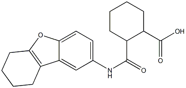 2-(6,7,8,9-tetrahydrodibenzofuran-2-ylcarbamoyl)cyclohexane-1-carboxylic acid Struktur