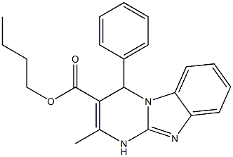 butyl 2-methyl-4-phenyl-1,4-dihydropyrimido[1,2-a]benzimidazole-3-carboxylate Struktur