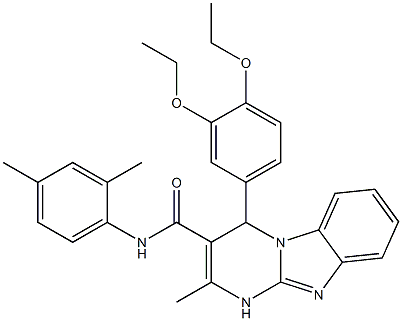 4-(3,4-diethoxyphenyl)-N-(2,4-dimethylphenyl)-2-methyl-1,4-dihydropyrimido[1,2-a]benzimidazole-3-carboxamide Struktur