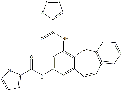 N-[4-(thiophene-2-carbonylamino)-5,6-dihydrobenzo[b][1]benzoxepin-2-yl]thiophene-2-carboxamide Struktur