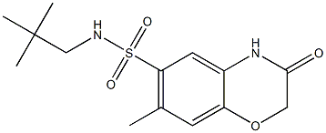 N-(2,2-dimethylpropyl)-7-methyl-3-oxo-4H-1,4-benzoxazine-6-sulfonamide Struktur