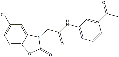 N-(3-acetylphenyl)-2-(5-chloro-2-oxo-1,3-benzoxazol-3-yl)acetamide Struktur