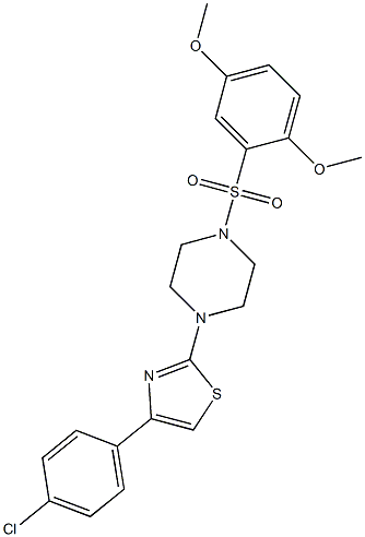 4-(4-chlorophenyl)-2-[4-(2,5-dimethoxyphenyl)sulfonylpiperazin-1-yl]-1,3-thiazole Struktur