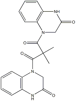 2,2-dimethyl-1,3-bis(3-oxo-2,4-dihydroquinoxalin-1-yl)propane-1,3-dione Struktur