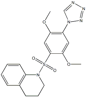 1-[2,5-dimethoxy-4-(tetrazol-1-yl)phenyl]sulfonyl-3,4-dihydro-2H-quinoline Struktur