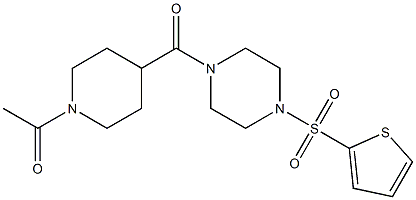 1-[4-(4-thiophen-2-ylsulfonylpiperazine-1-carbonyl)piperidin-1-yl]ethanone Struktur