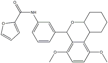 N-[3-(7,10-dimethoxy-2,3,4,4a,6,10b-hexahydro-1H-benzo[c]chromen-6-yl)phenyl]furan-2-carboxamide Struktur