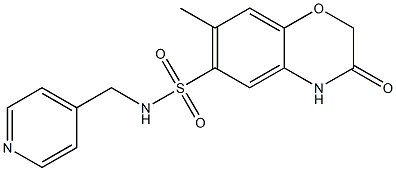 7-methyl-3-oxo-N-(pyridin-4-ylmethyl)-4H-1,4-benzoxazine-6-sulfonamide Struktur