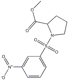 methyl 1-(3-nitrophenyl)sulfonylpyrrolidine-2-carboxylate Struktur