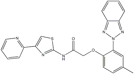 2-[2-(benzotriazol-2-yl)-4-methylphenoxy]-N-(4-pyridin-2-yl-1,3-thiazol-2-yl)acetamide Struktur