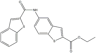 ethyl 5-(1-benzothiophene-2-carbonylamino)-1-benzothiophene-2-carboxylate Struktur