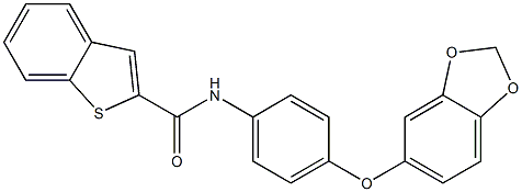 N-[4-(1,3-benzodioxol-5-yloxy)phenyl]-1-benzothiophene-2-carboxamide Struktur