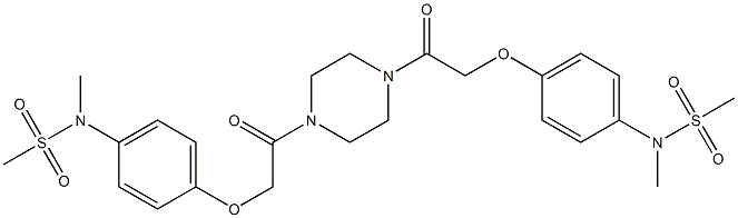 N-methyl-N-[4-[2-[4-[2-[4-[methyl(methylsulfonyl)amino]phenoxy]acetyl]piperazin-1-yl]-2-oxoethoxy]phenyl]methanesulfonamide Struktur