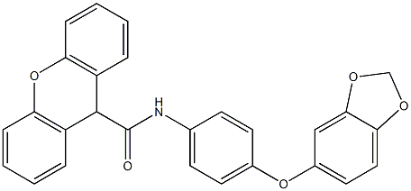 N-[4-(1,3-benzodioxol-5-yloxy)phenyl]-9H-xanthene-9-carboxamide Struktur