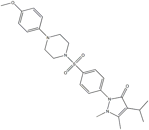 2-[4-[4-(4-methoxyphenyl)piperazin-1-yl]sulfonylphenyl]-1,5-dimethyl-4-propan-2-ylpyrazol-3-one Struktur